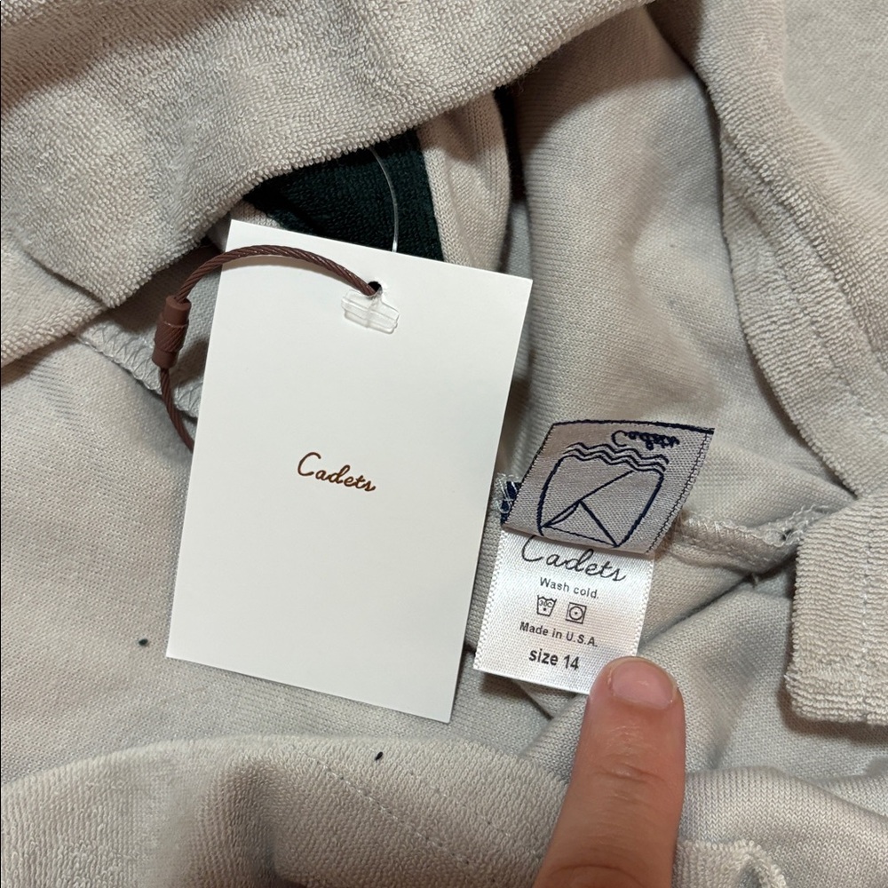 Cadets Casita Terry Polo Shirt in Gray SZ 14 NWT - Picture 3 of 3